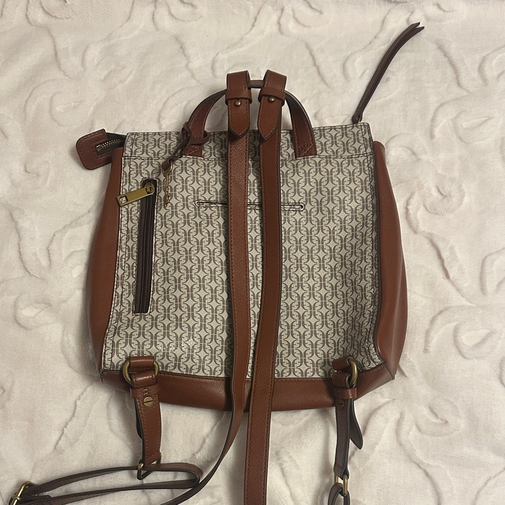 Fossil Tan and Cream Floral Women's Bag - Picture 3 of 7
